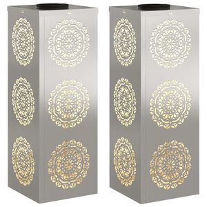 vidaXL Lumi&egrave;re de chemin LED solaire 2 pcs Blanc chaud 18 x 18 x 50 cm