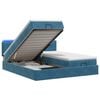 vidaXL Lit coffre avec matelas et LED Bleu fonc&eacute; 160 x 200 cm Velours