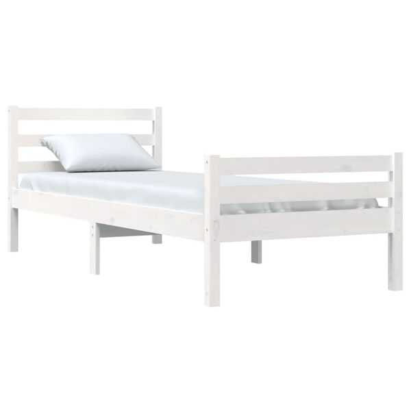 vidaXL Cadre de lit sans matelas blanc bois massif 90x200 cm