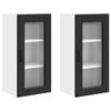 vidaXL Panneau de lave-vaisselle Kalmar 2 pcs Noir 40 x 31 x 80 cm