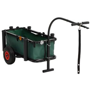 vidaXL Chariot de p&ecirc;che avec sac noir acier