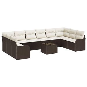 vidaXL Ensemble de canap&eacute; de jardin Marron 55 x 55 x 37 cm polyrotin