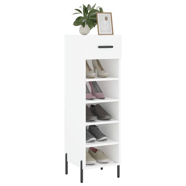 vidaXL Armoire &agrave; chaussures blanc 30x35x105 cm bois d'ing&eacute;nierie