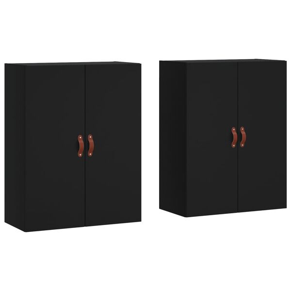 vidaXL Armoires murales 2 pcs noir 69,5x34x90 cm