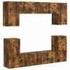 vidaXL Ensemble meuble TV 5 pcs Ch&ecirc;ne fum&eacute; Bois d'ing&eacute;nierie