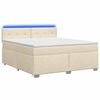 vidaXL Lit de box spring avec matelas et LED Cr&egrave;me 180 x 200 cm Tissu