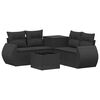 vidaXL Ensemble de Canap&eacute;s 6 pc Noir Rattan synth&eacute;tique et acier