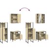 vidaXL Ensemble d'armoires de salle de bain 3 pcs ch&ecirc;ne sonoma
