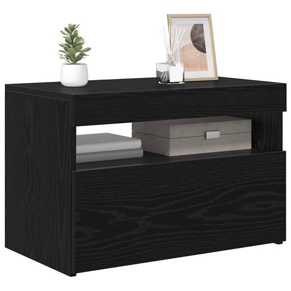 vidaXL Meuble TV Ch&ecirc;ne noir 60 x 35 x 40 cm Bois d'ing&eacute;nierie