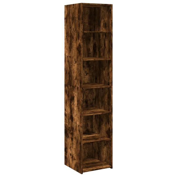 vidaXL Buffet haut ch&ecirc;ne fum&eacute; 40x41x185 cm bois d'ing&eacute;nierie