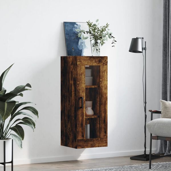 vidaXL Armoire murale ch&ecirc;ne fum&eacute; 34,5x34x90 cm