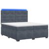 vidaXL Lit boxspring avec matelas Gris fonc&eacute; 200 x 200 cm Velours