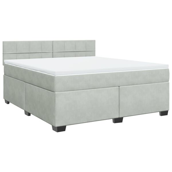 vidaXL Sommier &agrave; lattes de lit et matelas Gris clair 180x200cm Velours