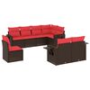 vidaXL Ensemble de canap&eacute; de jardin 8 pcs avec coussins marron r&eacute;sine tress&eacute;e