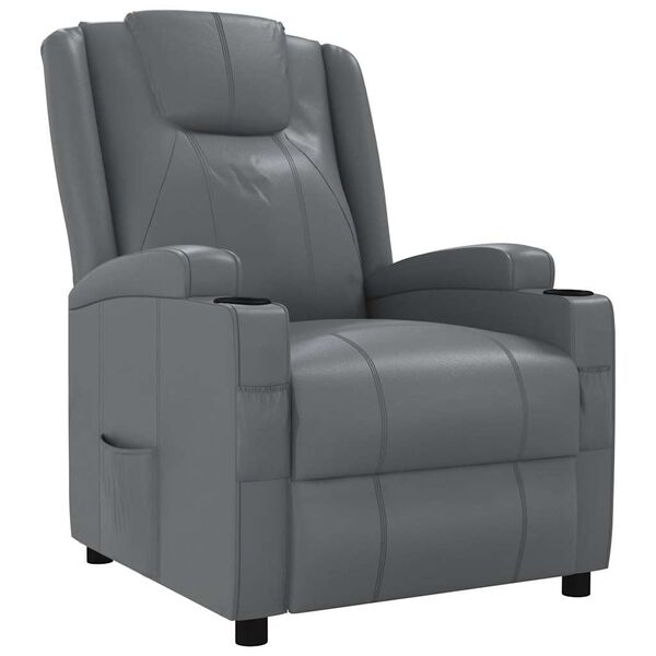 vidaXL Fauteuil inclinable Gris Similicuir