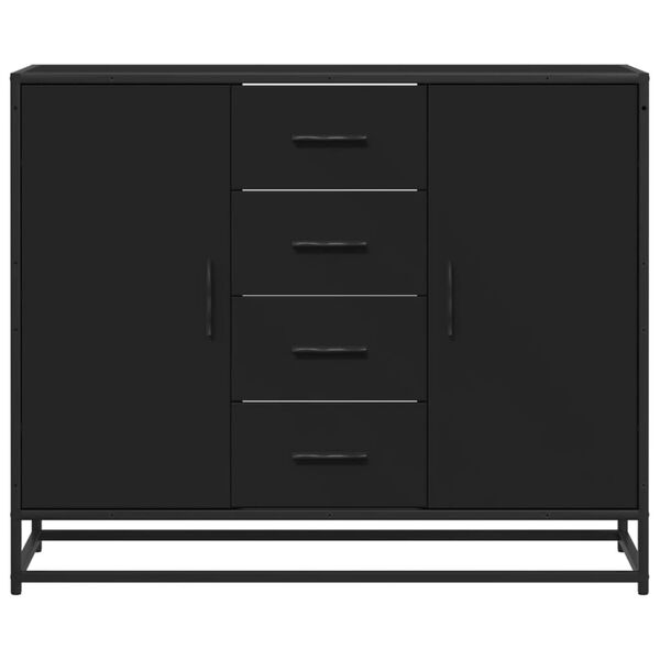 vidaXL Buffet noir 92x35x76 cm bois d&rsquo;ing&eacute;nierie