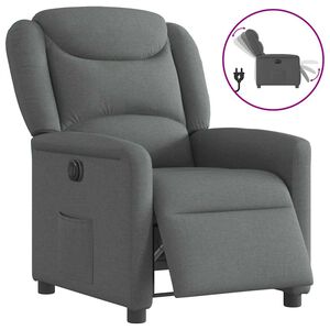 vidaXL Fauteuil inclinable &eacute;lectrique Gris fonc&eacute; Tissu