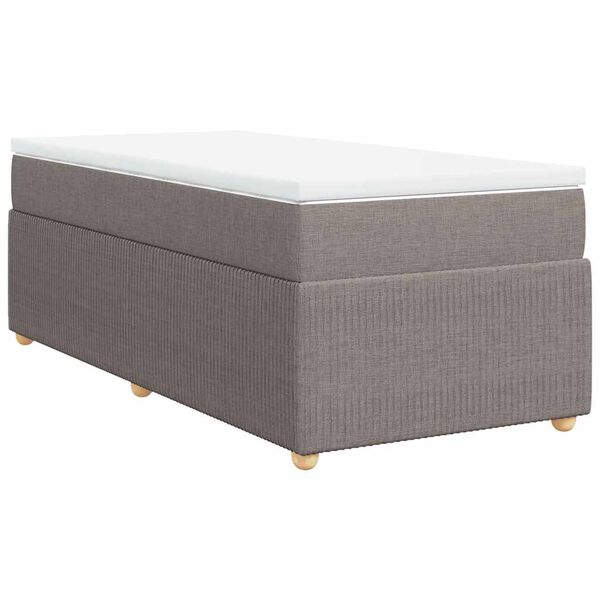 vidaXL Sommier &agrave; lattes de lit avec matelas Taupe 100x200 cm Tissu