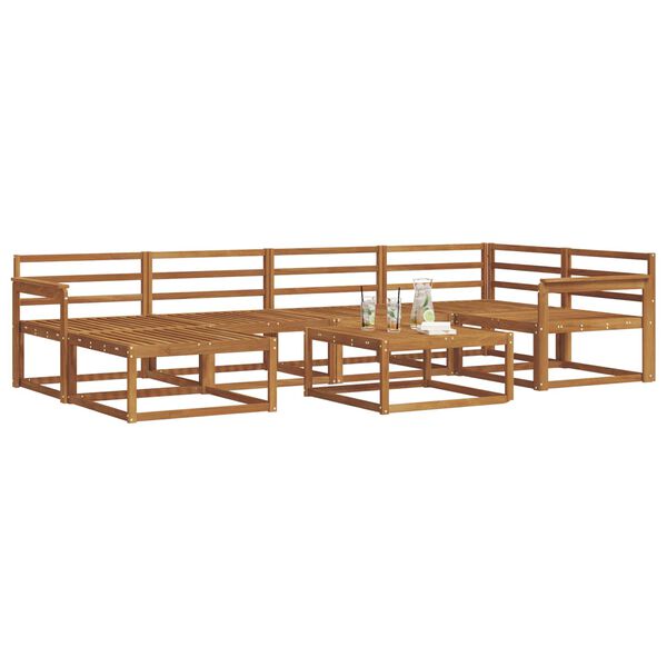 vidaXL Ensemble de canap&eacute;s d'ext&eacute;rieur 7 pcs Naturel