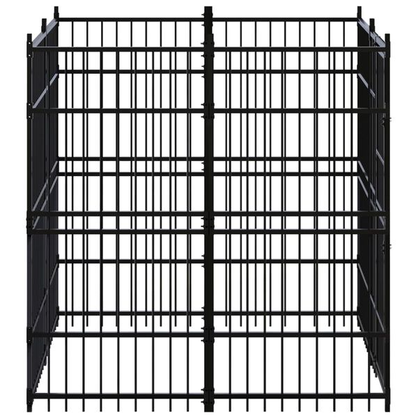 vidaXL Chenil d'ext&eacute;rieur pour chiens Acier 3,69 m&sup2;