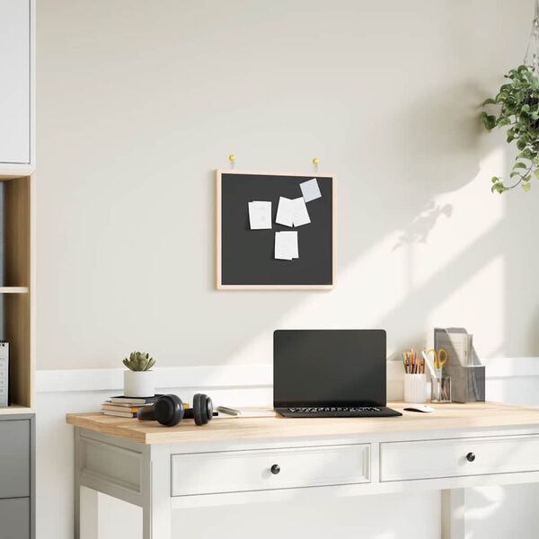 vidaXL Tableau noir avec cadre bois de pin massif noir 40x40 cm