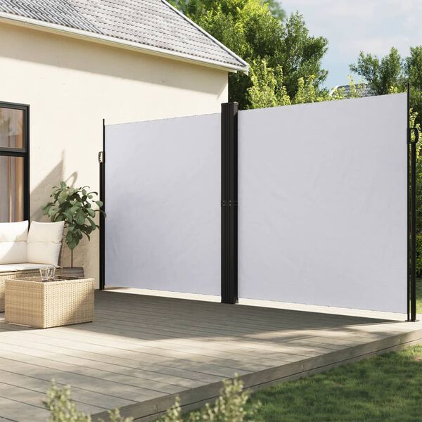 vidaXL Auvent lat&eacute;ral r&eacute;tractable blanc 220x1200 cm