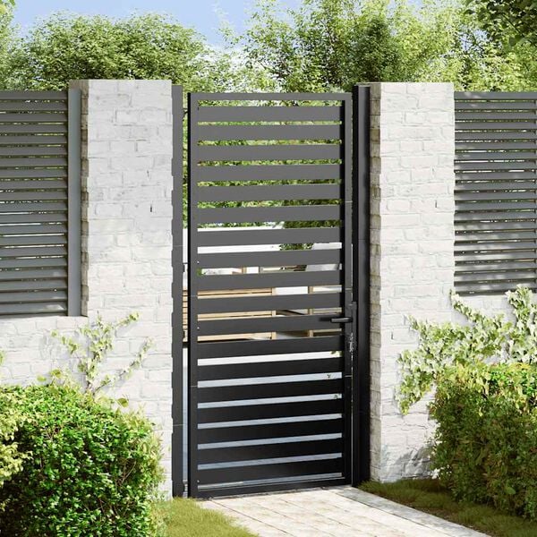 vidaXL Portail de jardin verrouillable noir 100x180 cm aluminium