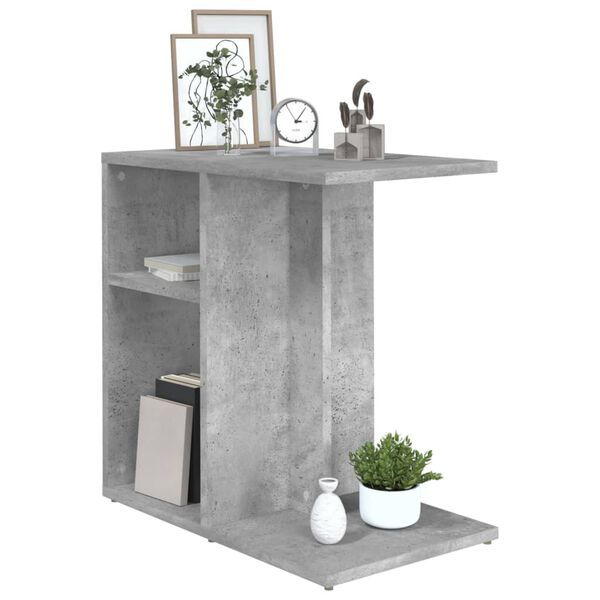 vidaXL Table d'appoint Gris béton 50x30x50 cm Bois d’ingénierie