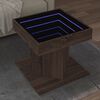 vidaXL Table basse avec LED ch&ecirc;ne marron 50x50x45 cm bois d'ing&eacute;nierie