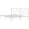 vidaXL Cadre de lit m&eacute;tal sans matelas et t&ecirc;te de lit blanc 140x190 cm