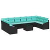 vidaXL Ensemble de Canap&eacute;s avec coussin 11 pcs Noir polyrotin