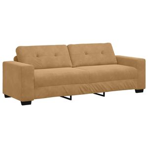 vidaXL | Sofa 3 places | avec coussin Marron Velours