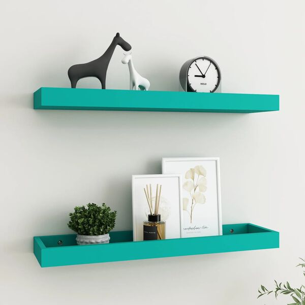 vidaXL &Eacute;tag&egrave;res murales Loggia 2 pcs Bleu 60x15x4 cm MDF