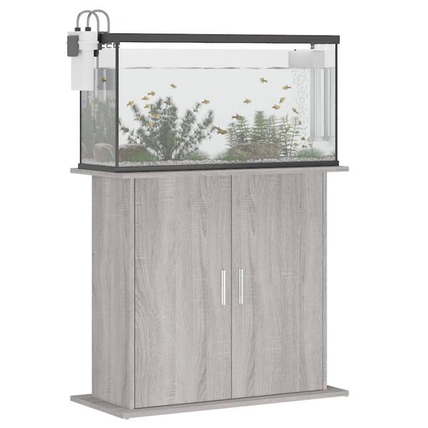 vidaXL Support pour aquarium sonoma gris 81x36x73 cm bois d'ing&eacute;nierie
