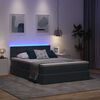 vidaXL Lit avec rangement et LED Gris fonc&eacute; 140 x 190 cm Velours