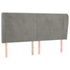 vidaXL T&ecirc;te de lit avec oreilles Gris clair 203x23x118/128 cm Velours