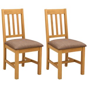 vidaXL Chaise de salle &agrave; manger VENLO 2 pc Bois de ch&ecirc;ne massif