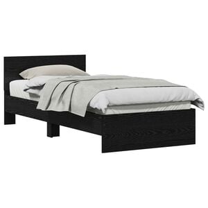 vidaXL Cadre de lit Ch&ecirc;ne noir 90 x 200 cm Bois d'ing&eacute;nierie