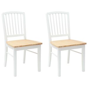 vidaXL Chaises de salle &agrave; manger 2 pcs Blanc 50 x 52,5 x 91 cm