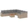 vidaXL Salon de jardin 11 pcs avec coussins beige r&eacute;sine tress&eacute;e