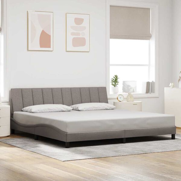vidaXL Cadre de lit sans matelas Hanko taupe 200x200 cm tissu