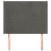 vidaXL T&ecirc;te de lit avec oreilles Gris fonc&eacute; 103x16x118/128 cm Velours