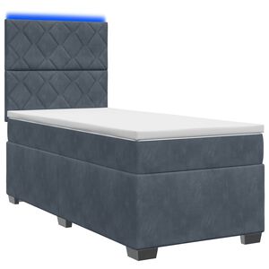 vidaXL Lit boxspring avec matelas Gris fonc&eacute; 80 x 200 cm Velours