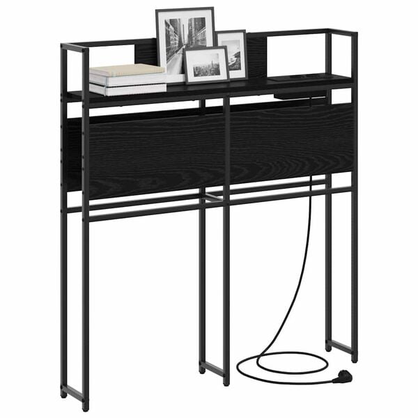 vidaXL T&ecirc;te de lit de rangement Ch&ecirc;ne noir 80 cm Bois d'ing&eacute;nierie