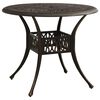 vidaXL Table de jardin Bronze 90x90x74 cm Aluminium coul&eacute;