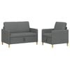 vidaXL Canap&eacute; avec rangement 2 pc Gris fonc&eacute; Polyester