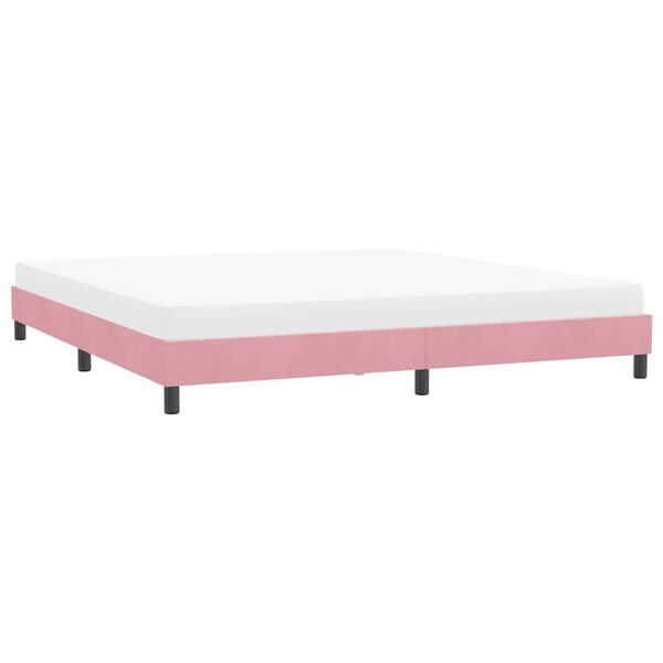 vidaXL Cadre de lit sans matelas rose 180x220 cm velours