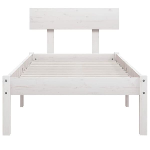 vidaXL Cadre de lit sans matelas blanc bois massif 90x200 cm