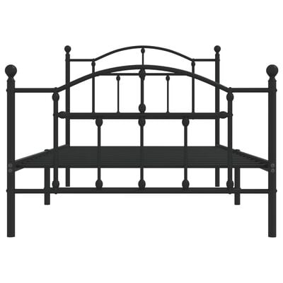 vidaXL Cadre de lit métal sans matelas avec pied de lit noir 100x190cm