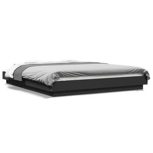 vidaXL Cadre de lit avec lumi&egrave;res LED sans matelas noir 150x200 cm